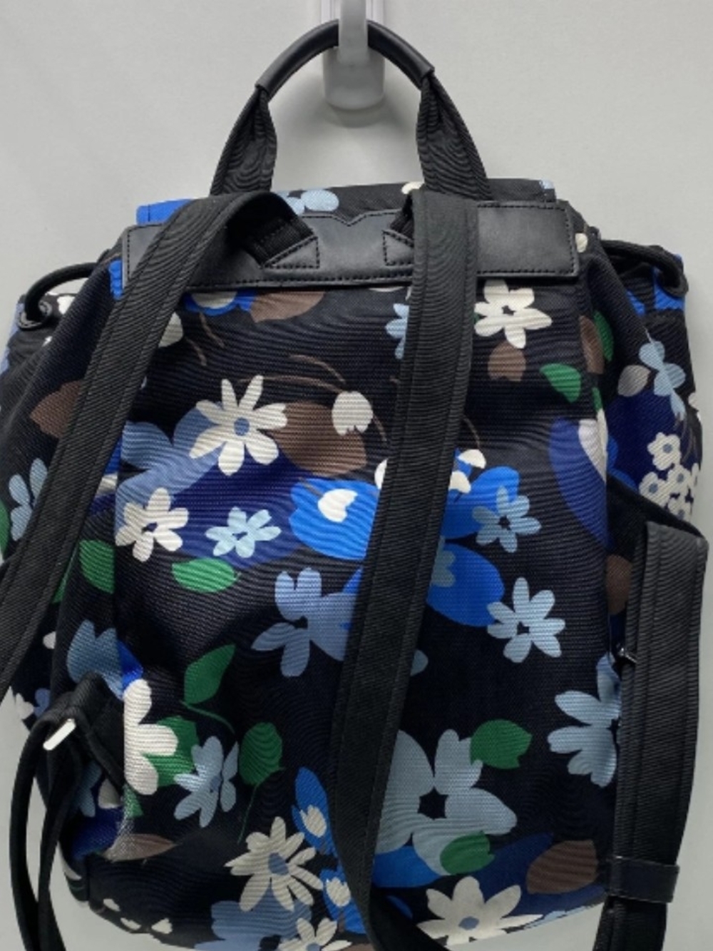 kate spade Black Floral Mini Backpack with Blue, White & Green Accents - Picture 8 of 10